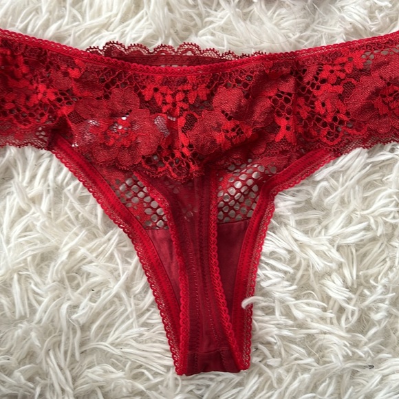 Adore Me Red Lace Lingerie Set with Bows - Picture 2 of 5